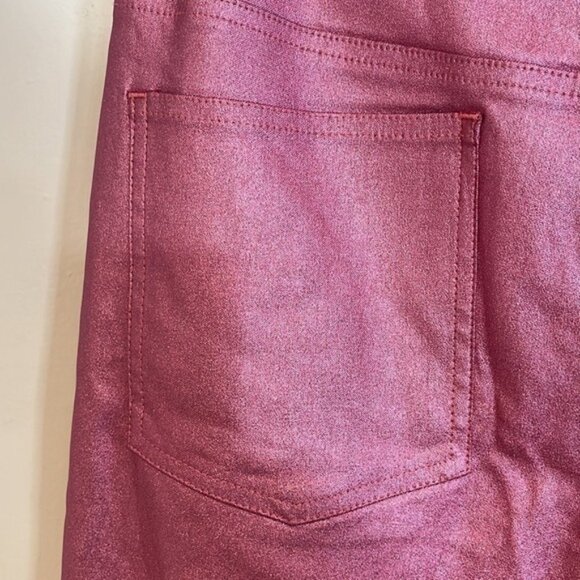 Anthropologie  Avec Les Filles Anja Metallic Stretch Pants SZ 28 Barbie pink - Picture 6 of 6